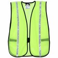 Mcr Safety Garments, Poly, Mesh Lime Vest, 3/4 White Stripe, One Size, 12PK V210WR